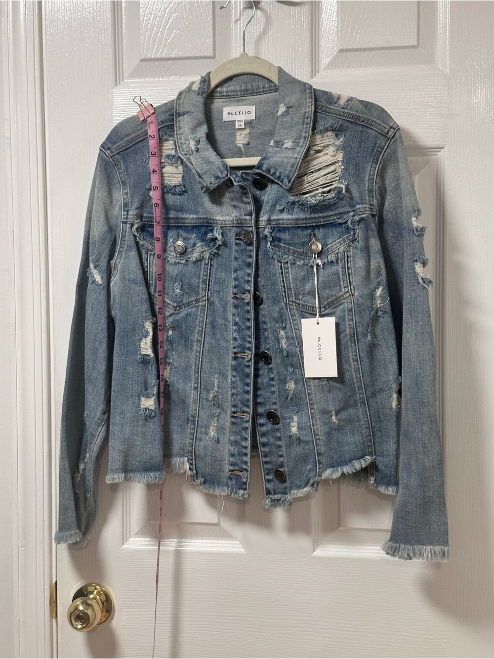 Cello Light Blue Distressed Denim Jacket